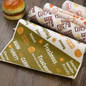 Premium Eco-Friendly Hamburger Wrapping <b>Paper</b> | Custom Printed Food Grade <b>Greaseproof</b> PE Single Burger <b>Paper</b> for Bread Cookies - Product Image 1