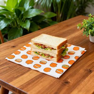 Papel para Hamburguesas, Papel Encerado de Grado Alimenticio, Papel para Sándwiches con Logotipo Personalizado, Papel Antigrasa para Hornear Pollo, Rollo de Cocina - Product Image 1