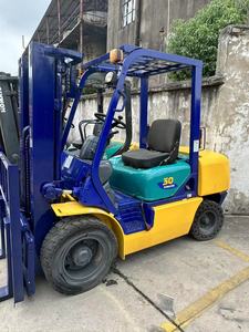 Used Komatsu FD30 Diesel 3 Tons 4WD <b>Forklift</b> with Hydraulic Side Shifter Rough Terrain Solid Tires Multi-Stage Mast - Product Image 1