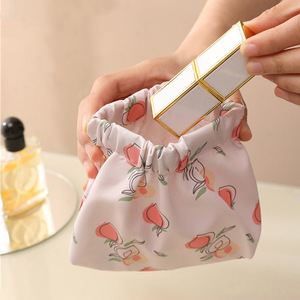 Portable Women's <b>Makeup</b> Bag Large Capacity Cloth Pouch Fruit Pattern <b>Storage</b> Cosmetic Case Everyday Use - Product Image 1