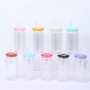 Wholesale 16Oz Double-Layer Plastic Acrylic Snow Globe Pull-Tab Mason Jar Tumbler Water Cup Bottom-<b>Drilled</b> With Silicone Stopper - Product Image 4