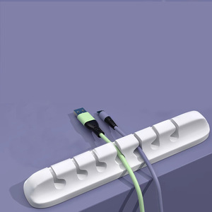 Organisateur de câbles de bureau auto-adhésif en silicone pour écouteurs, téléphones et câbles USB - Product Image 6
