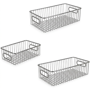 VISHAL HANDICRAFT Model 5667 Wire <b>Baskets</b> 1 Pack Metal Storage <b>Basket</b> Rectangle Carbon Steel Classic Style for Bathroom - Product Image 1