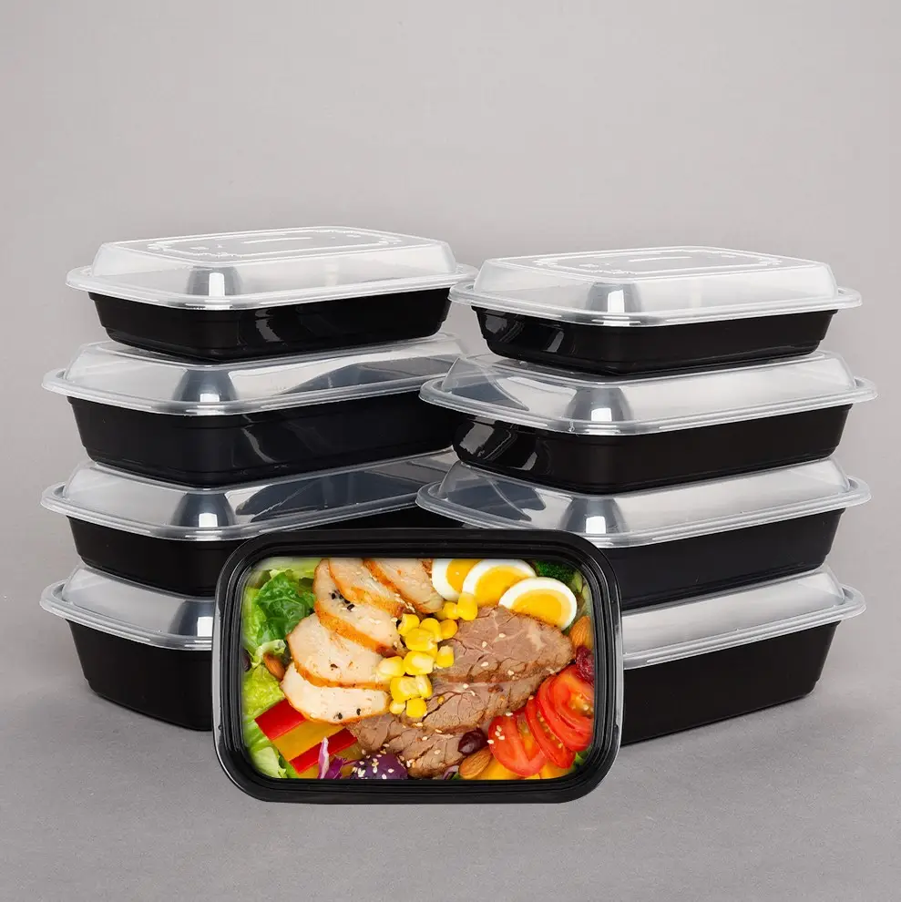 Eco-friendly biodegradable pp food takeout containers disposable containers with lids for food for take away