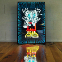 Boîte à lumière LED néon 3D lumineuse et personnalisable pour la décoration des bars et des musées scientifiques, enseignes électroniques