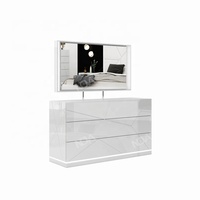 NOVA Nouvelle Ligne Design Tête de Lit LED Brillante Grand Lit avec Rangement Suite de Meubles de Chambre Moderne Complète Ensembles de Chambre Queen Size