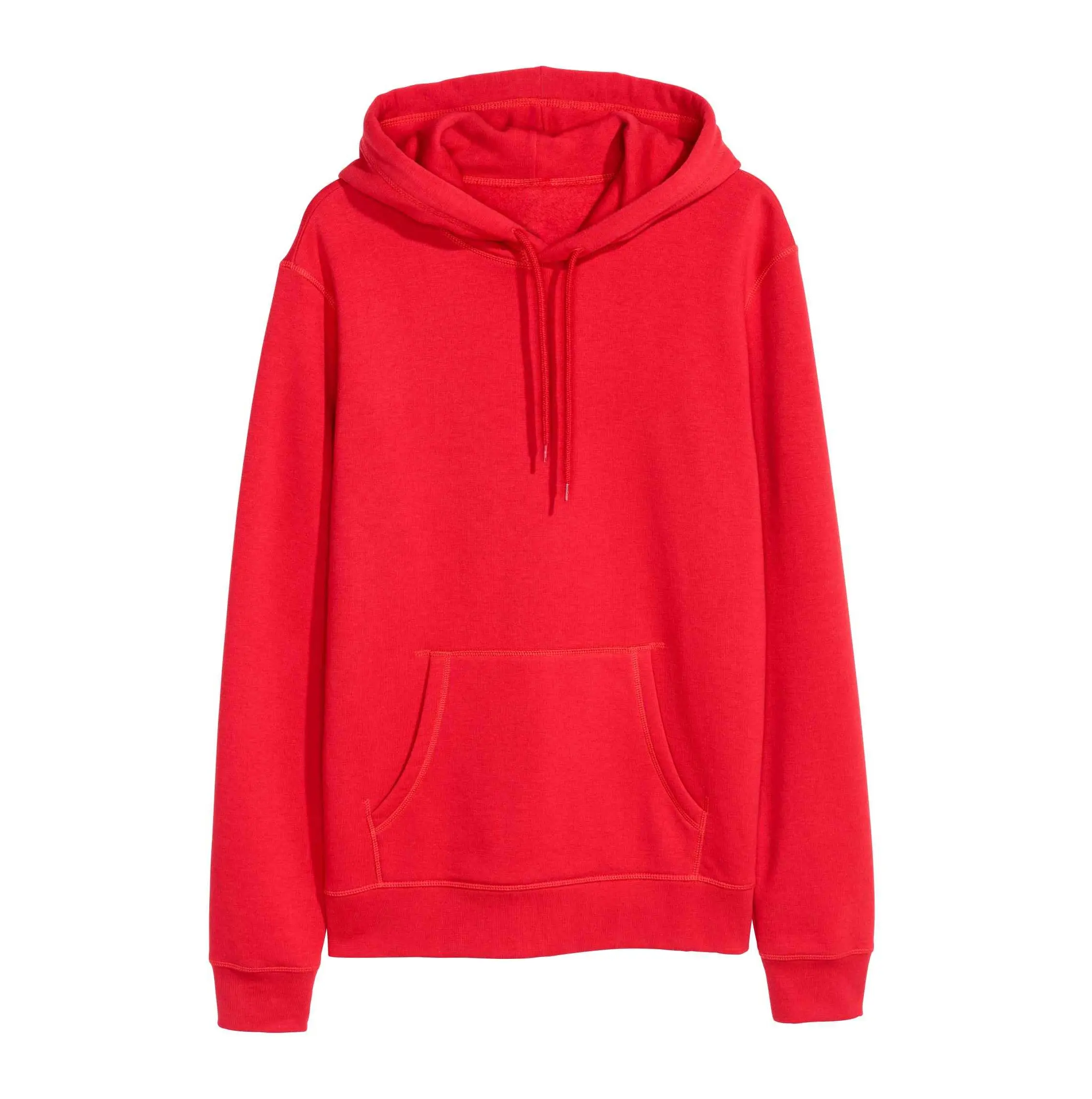 Đồng Bằng Màu Đỏ 70 Cotton 30 Polyester Dày Áo Thun Hoodies Cho Nam Giới