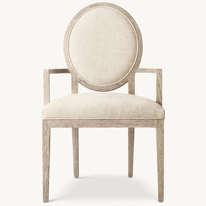 Французский современный круглый обеденный стул из ткани деревянный обеденный стул - Product Image 4