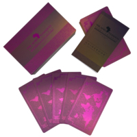 Vente en gros de jeux de cartes de tarot holographiques personnalisés avec boîte et guide de délicatesse rose rouge