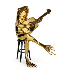 Estatua <span class=keywords><strong>de</strong></span> Fibra <span class=keywords><strong>de</strong></span> Vidrio con Recubrimiento Electrolítico Personalizado <span class=keywords><strong>de</strong></span> un Rana Tocando <span class=keywords><strong>el</strong></span> Violín - Product Image 5