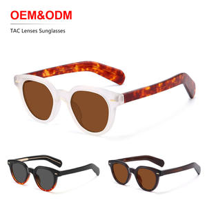 Lunettes de soleil polarisées UV ovales tendance 2025 Lunettes de soleil épaisses en acétate pour femmes Lunettes de soleil rétro pour hommes Vintage - Product Image 1