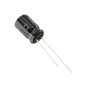 ตัวเก็บประจุแบบมีรูผ่านรัศมี560 uF 560 uF 20% 6.3V 6.3ZL560MEFCTA8X11 5 Cap - Product Image 1