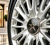 Lencana Tutup Roda Mobil Mercedes-Benz 3D Embossed Snowflake Kustom, Bahan ABS/Akrilik, Dasar Hitam, Logo Putih, Perekat Tempel, untuk Tengah Velg