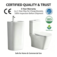 WC intelligent et lavabo complet avec sanitaires, ensemble WC et salle de bain complète
