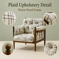 Fauteuil d'appoint moderne et confortable avec structure en bois durable pour salon, villa, hôtel, chambre à coucher