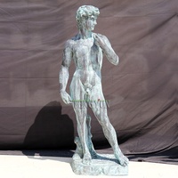 Statue de David en bronze grandeur nature, célèbre sculpture de personnage grec, vie romaine, à vendre