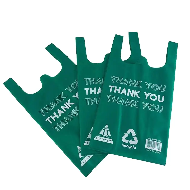 Fábrica atacado eco-friendly saco de compras reutilizável obrigado loja saco saco tshirt