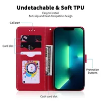 Étui de téléphone à rabat en cuir antichoc compatible avec iPhone 15 14 13 12 11 Pro Max 14 15 Plus