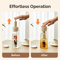 1000ml Outdoor grote capaciteit mee te nemen Cold Brew koffie Filter Ice Flower Fruit Thee koffiezetapparaten fles
