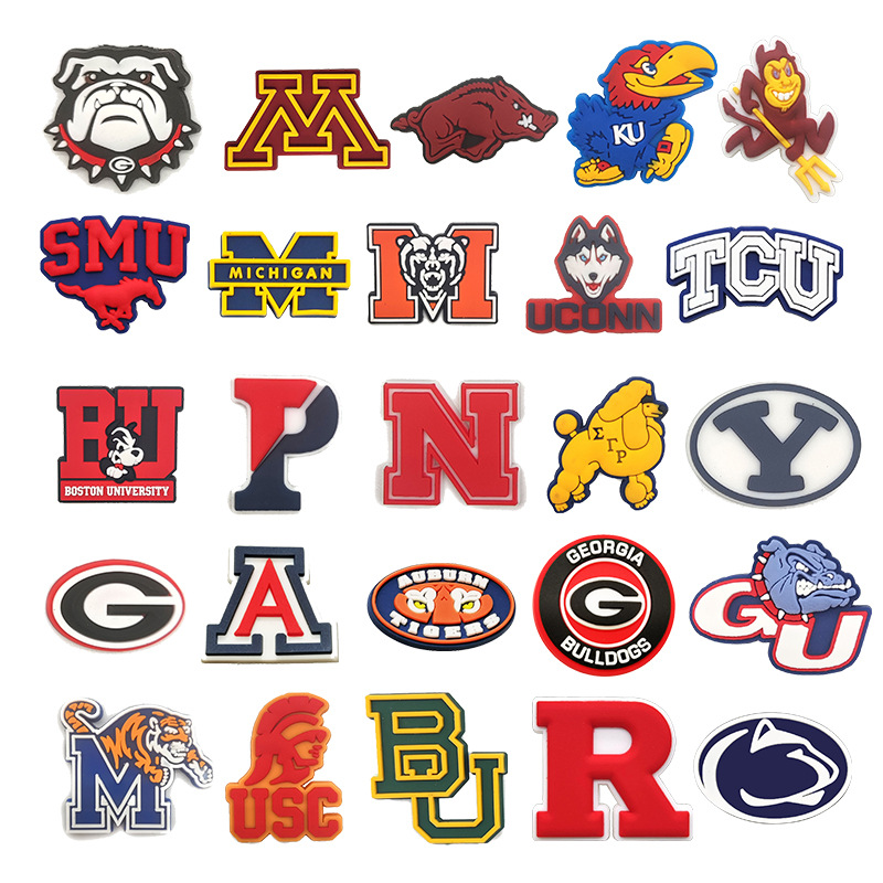 Wholesale New Arrival Lovely Classmate Logo Team School Charms Clog Decoration Basketball Football PVC Shoe Decoration Fashion