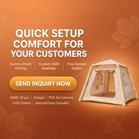 Carpa Inflable Impermeable de Lujo para 3-4 Personas, Plegable, Portátil, de Montaje Rápido, para Camping al Aire Libre, para las Cuatro Estaciones, Venta al Por Mayor