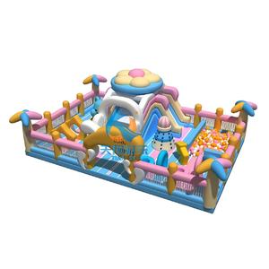 Château gonflable géant à thème floral, piscine à balles, qualité commerciale, PVC, capacité de 600 kg, 8 à 12 enfants, extérieur - Product Image 1