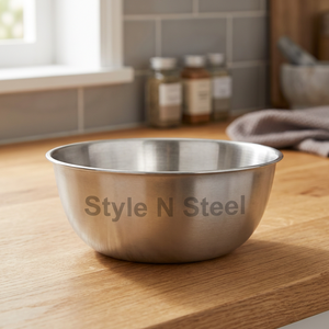 Cuenco para mezclar de acero inoxidable de diseño clásico Vintage de alta calidad, cuenco de Metal único para utensilios de cocina - Product Image 2