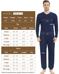 Ensemble <span class=keywords><strong>de</strong></span> pyjamas en coton pour hommes, vêtements <span class=keywords><strong>de</strong></span> nuit Henley à manches longues, pantalon <span class=keywords><strong>de</strong></span> jogging doux, pyjamas Cool Pj Set Bamboo Loungewear Set - Product Image 6