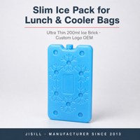 Brique de glace ultra-mince de 200 ml pour sacs isothermes, pack congélateur plat peu encombrant, s'adapte à toutes les glacières