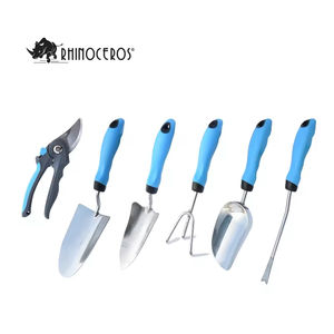 Rhinoceros, hoja de acero inoxidable de alta resistencia, mango de PP azul, cultivador, cuchara, juego de herramientas manuales de jardinería ecológica - Product Image 3