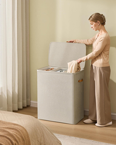 Cesto para Ropa Sucia de 190L con Tapa, Cesta para Ropa Sucia con 3 Bolsas Extraíbles, Fácil de Montar, Organizador de Ropa Sucia con Asas - Product Image 6