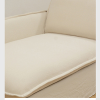 Nordischer Minimalistischer Chaiselongue-Sessel aus Gewaschenem Leinen, Vintage Prinzessinnen-Bank, Verstellbar für Wohnzimmer, Schlafzimmer, Wohnmöbel