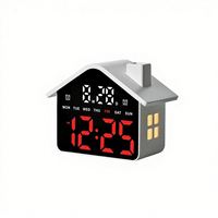 Jam Meja Digital LED dengan Kecerahan yang Dapat Disesuaikan, Lampu Malam, Tampilan Kalender dan Hari, Jam Elektronik