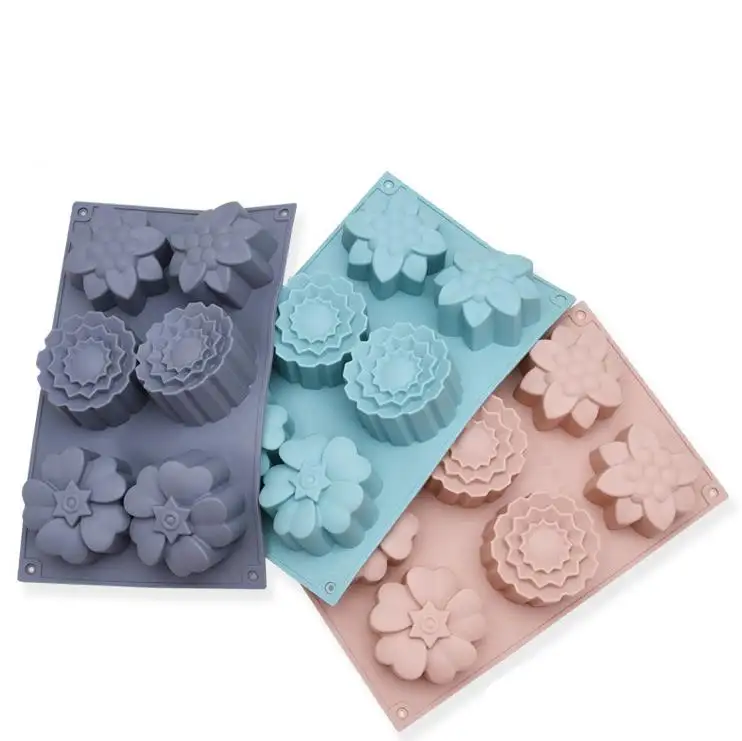 Venta al por mayor molde de pastel de silicona antiadherente resistente al calor postre hornear taza de silicona moldes de pastel reutilizables