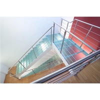 DAIYA escalier en verre avec personnalisé stringer garde-corps en verre