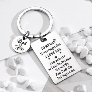Llaveros de metal regalos del Día del Padre Llaveros de metal PARA MI PAPÁ Nunca olvides que TE AMO Soy como Lucky Metal regalos del Día del Padre - Product Image 3