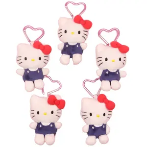 Custom New Sanrio 10cm Hello Kt Plush Keychains Classic Kitty Designs Soft Plushie Cartoon keychain toys for girls