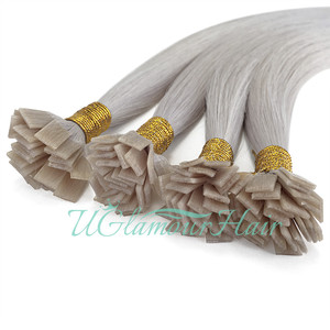 U Glamour Prix <span class=keywords><strong>de</strong></span> Gros <span class=keywords><strong>Cheveux</strong></span> Qualité 12A Blond Glacé Extensions à la Kératine Pointes Plates, en U, en K, en V <span class=keywords><strong>Cheveux</strong></span> Doux et Lisses - Product Image 1