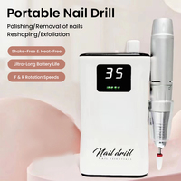 Perceuse à ongles électrique professionnelle portable OEM 35000 tr/min avec embout en plastique et brosse en carbone, type de prise UK & US, numéro de modèle