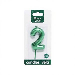 เทียนขี้ผึ้งตกแต่งสีเขียว รุ่น 8445178009189 ขนาด 6 ซม. รูปเค้กสุขสันต์วันเกิด สำหรับบาร์ งานปีใหม่ อีสเตอร์ และโอกาสต่างๆ - Product Image 1