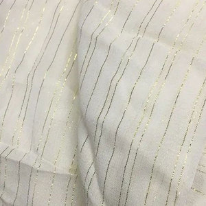 Material de Chifón Lurex con Hilo Metálico Blanco y Dorado, Ecológico y Ligero, para Vestidos de Noche y Trajes de Gala, Venta al Por Mayor - Product Image 3