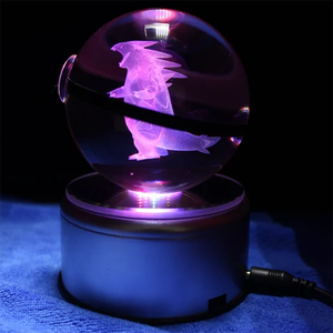 ลูกแก้วคริสตัล K9 ขนาด 50 มม. 80 มม. แกะสลักลายไทแรนิทาร์ด้วยเลเซอร์ 3 มิติ พร้อมฐานไฟ สำหรับเป็นของขวัญเด็ก - Product Image 3