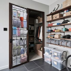 Organisateur de chaussures à suspendre sur la porte, 24 grandes poches en maille respirante, support de rangement suspendu, organisateur de chaussures suspendu - Product Image 5