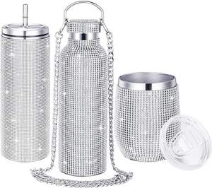 500ml Portable Rhinestone Diamond Stainless Steel <b>Drink</b> Water <b>Bottle</b> Outdoor Sports Travel Bling Thermos <b>Bottles</b> - Product Image 1
