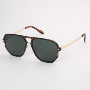 OEM New Arrival Men's Two Bridge Sunglasses Full Rim Plastic Frame Metal Temple UV400 Protection Outdoor Use,Custom logo - Product Image 3