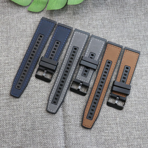 <span class=keywords><strong>Cinturino</strong></span> in <span class=keywords><strong>Pelle</strong></span> Crazy Horse Lionorm con Silicone per Orologi da <span class=keywords><strong>Uomo</strong></span>, 22mm, Sgancio Rapido, per Smartwatch Sportivi - Product Image 5