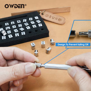 Ensemble professionnel d'outils de passe-temps en cuir 37 pièces OWDEN usine lettres d'estampage de l'alphabet pour l'artisanat du cuir estampage de lettres de numéro - Product Image 5