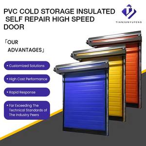 <span class=keywords><strong>Porte</strong></span> rapide automatique en PVC isolée <span class=keywords><strong>pour</strong></span> entrepôt frigorifique, sur mesure, rouge, <span class=keywords><strong>pour</strong></span> usine pharmaceutique, à grande vitesse - Product Image 2