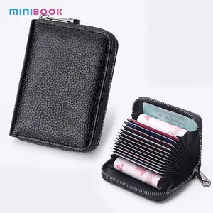 Portafoglio in pelle Pu Business Minibook Factory portafoglio portamonete multifunzionale con tasca con cerniera di grande capacità