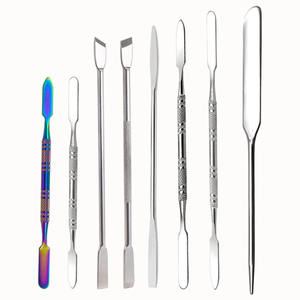 Nueva llegada Logo Impresión 304 Acero inoxidable Base de maquillaje cosmético Mezcla Espátula de acero inoxidable pulido - Product Image 5